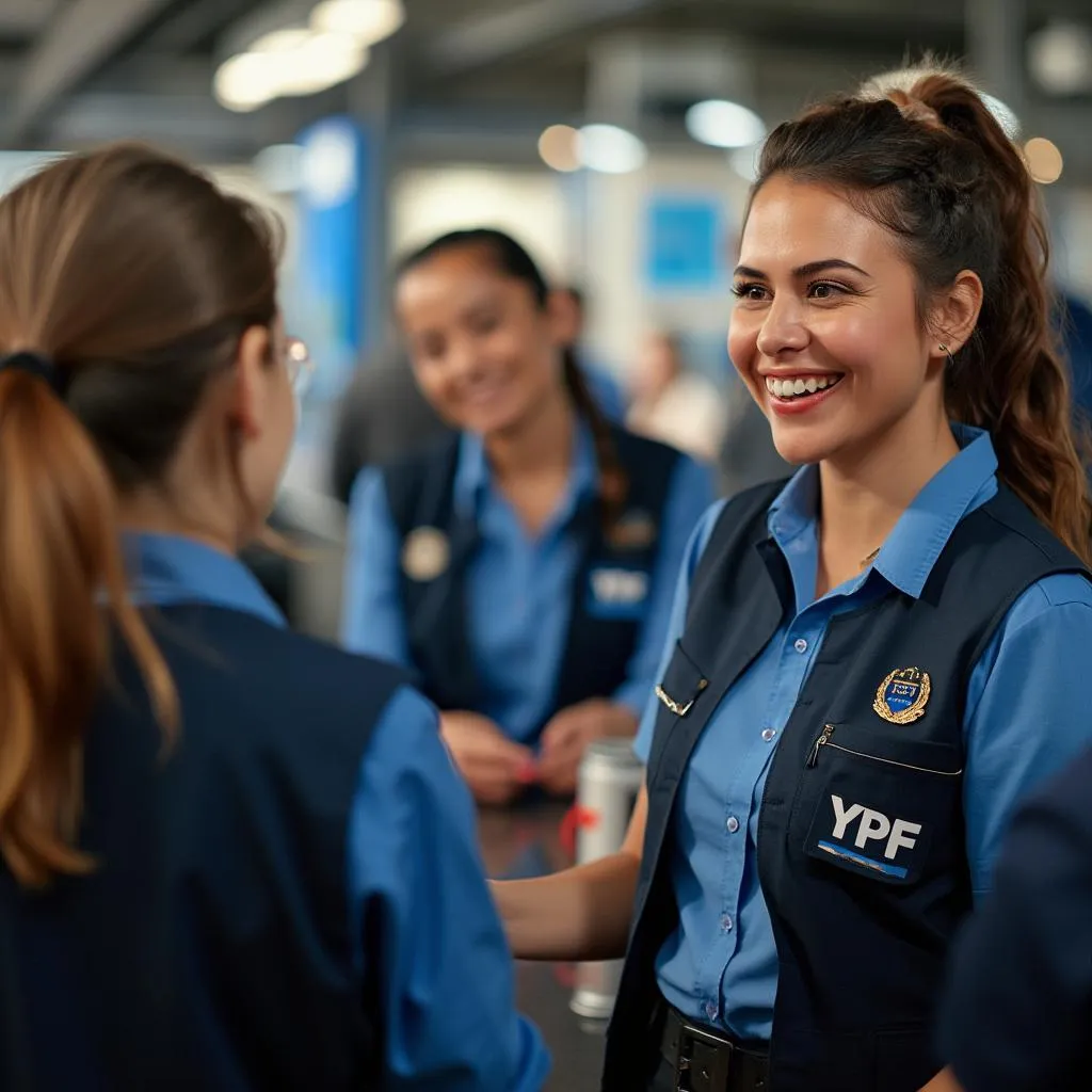 Personal YPF atendiendo